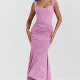 Women's Corset Ruched Mermaid Dress - Formal Occasion