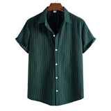 Men's Striped Short Sleeve Shirt - Casual Wear