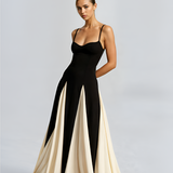 Women's Slim Fit Contrast Maxi Dress - Event Wear