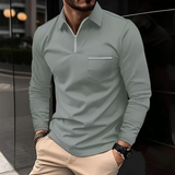 Men's Slim Fit Quarter Zip Polo Shirt - Smart Casual