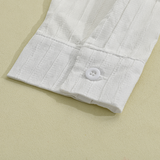 Men's Button Down Shirt Vertical Ribbed Slim Fit - Vacation Wear