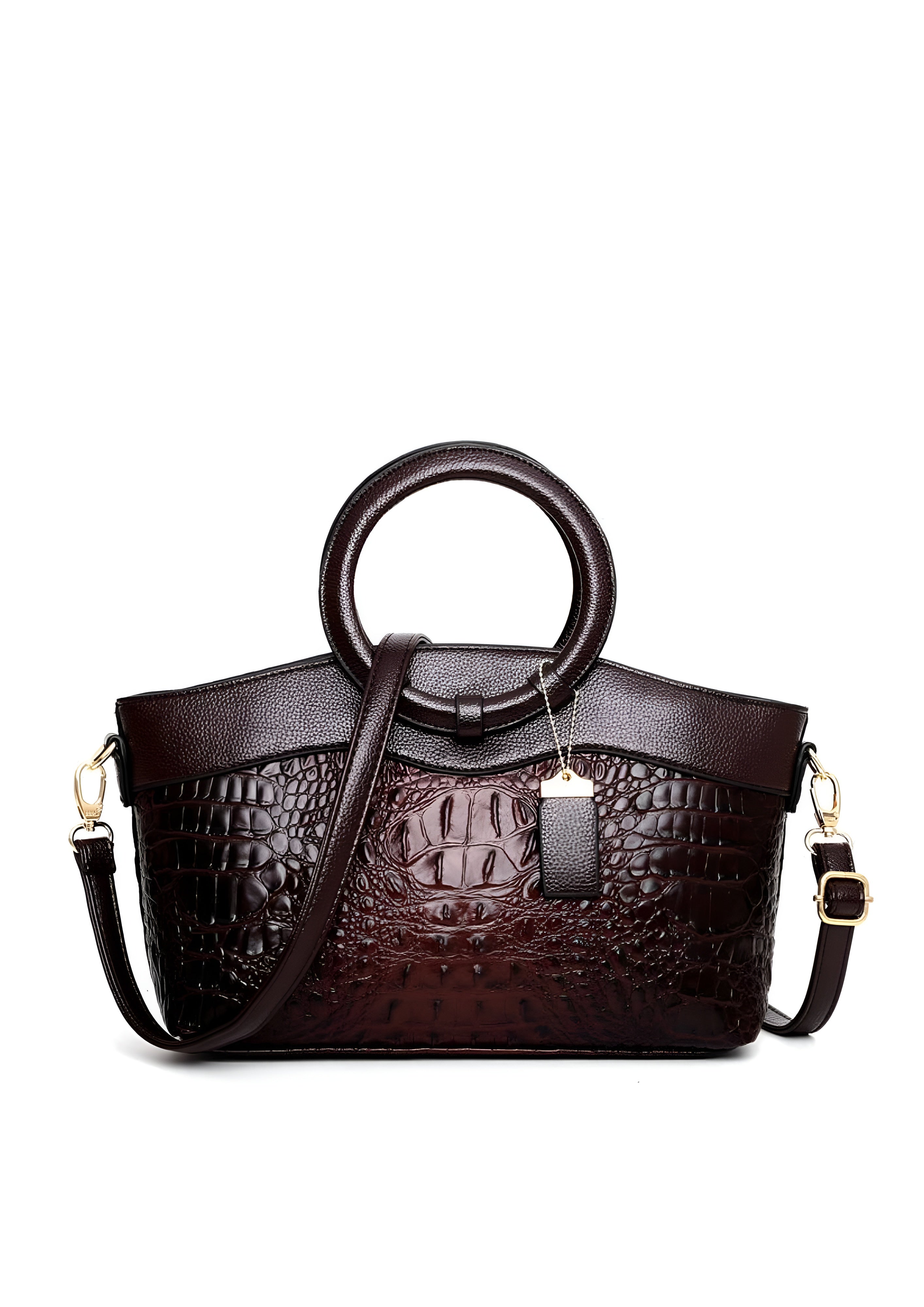 Women's Vintage Leather Handbag - Office Casual Wear