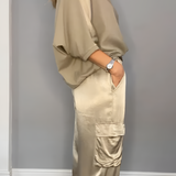 Women's Cargo Two Piece Lounge Set - Casual Chic