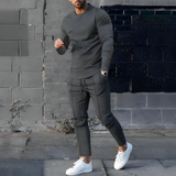 Men's Slim Fit Long Sleeve Jogger Set - Casual Sport