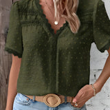 Women's Short Sleeve Blouse - Casual Summer Wear