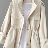 Women's Zip-Front Utility Jacket - Casual Outerwear