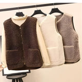 Women’s Button-Front Sleeveless Vest – Winter Layering