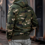 Men's Camo Hooded Bomber Jacket - Casual Outdoor