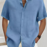 Men's Button Down Collared Shirt - Summer Casual Wear