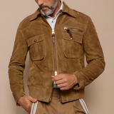 Men's Slim Fit Suede Harrington Jacket - Casual Wear