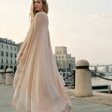 Women's Layered Chiffon Cloak Dress - Evening Party