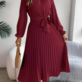Women's Midi Dress Pleated Skirt - Semi Formal Occasion