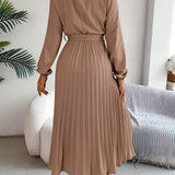 Women's Midi Dress Pleated Skirt - Semi Formal Occasion