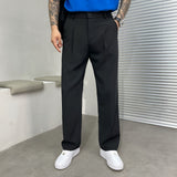 Men's Dress Pants Pleated Wide Leg - Office Wear