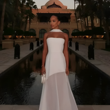 Women's Strapless High Slit Maxi Dress - Evening Party