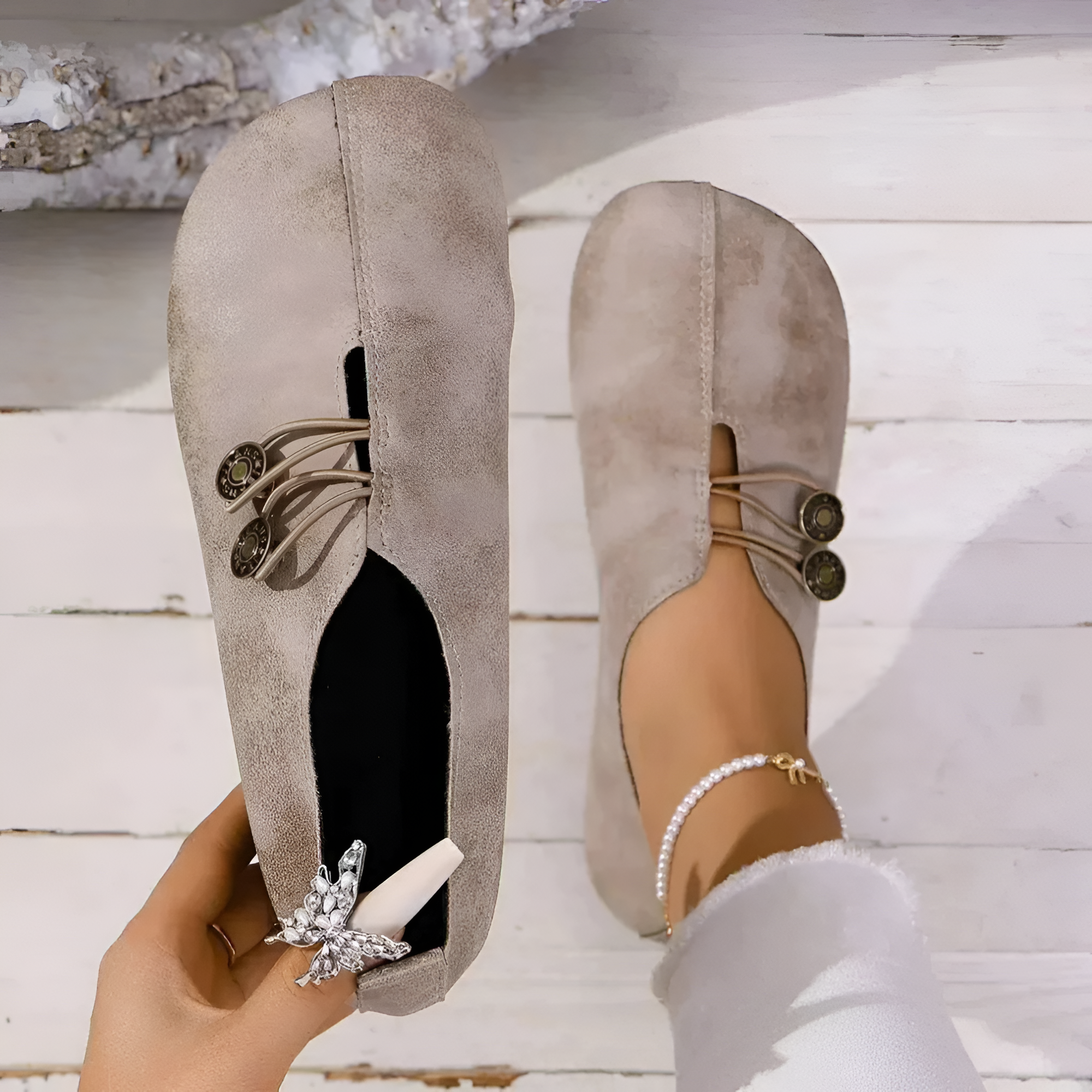 Women's Vintage Moccasin Flats - Casual Walking