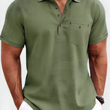 Men's Polo Shirt Buttoned Pocket - Summer Wear