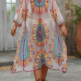 Women's Cover Up Vibrant Fabric - Beach Vacation