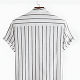 Men's Striped Short Sleeve Shirt - Casual Summer Wear