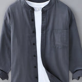 Men's Long Sleeve Button Down Shirt - Summer Casual Wear