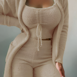 Women's 3-Piece Fuzzy Lounge Set - Home Wear