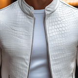 Men's Crocodile Embossed Slim Fit Jacket - Casual Outerwear
