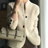 Women's Textured Button Cuff Cardigan - Casual Office Wear