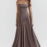 Women's Corset Lace Up Maxi Dress - Formal Evening Wear