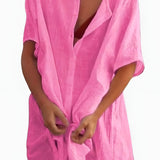 Women’s Button-Down Tunic Dress - Beach Wear