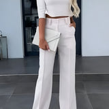 Women’s Cropped Top 2 Piece Set - Smart Casual