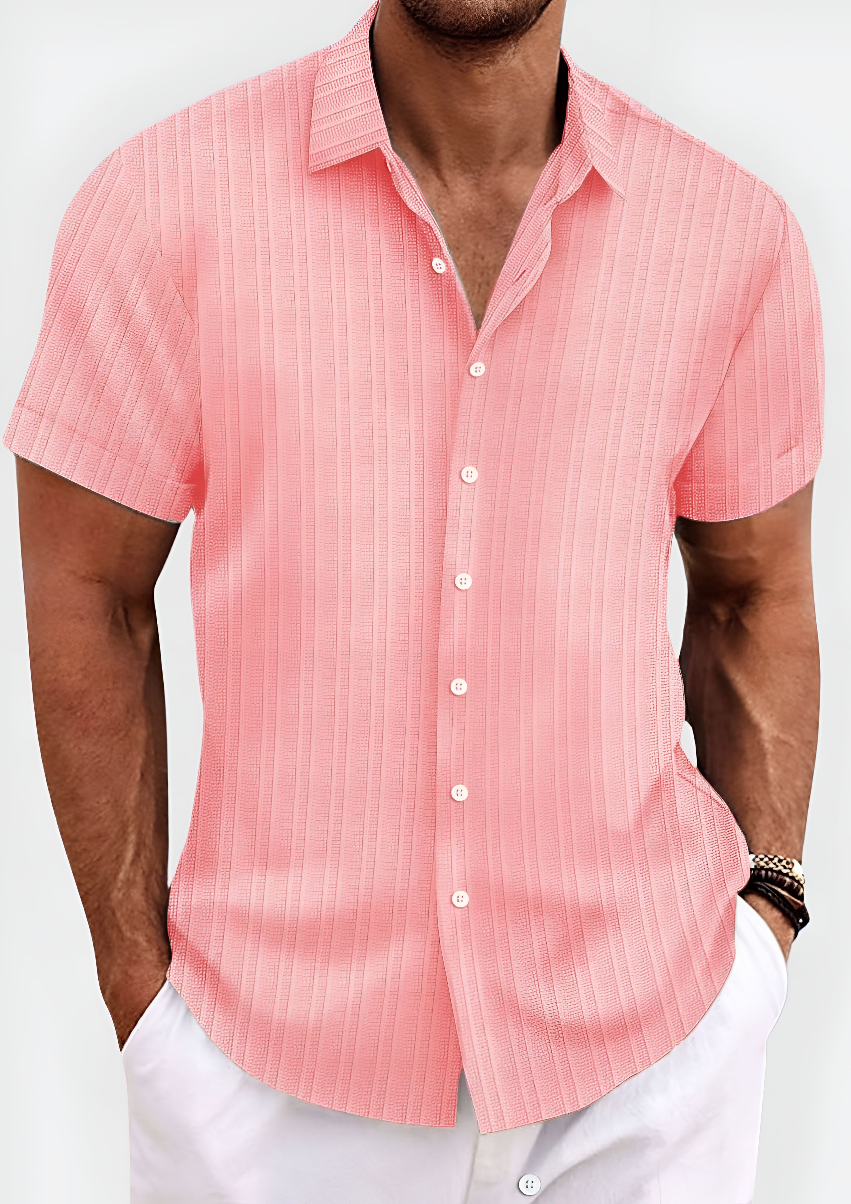 Men's Ribbed Short Sleeve - Summer Wear