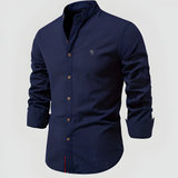 Men's Mandarin Collar Slim Fit Shirt - Casual Spring Wear