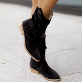 Women's Slouchy Mid-Calf Boots - Casual Everyday Wear