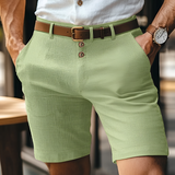 Men's Slim Fit Button Detail Shorts - Casual Summer Wear