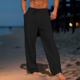 Men's Drawstring Wide Leg Trousers - Beach Wear