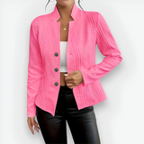 Women's Geometric Knit Stand Collar Blazer - Workwear