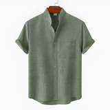 Men's Mandarin Collar Polo Shirt - Casual Outing