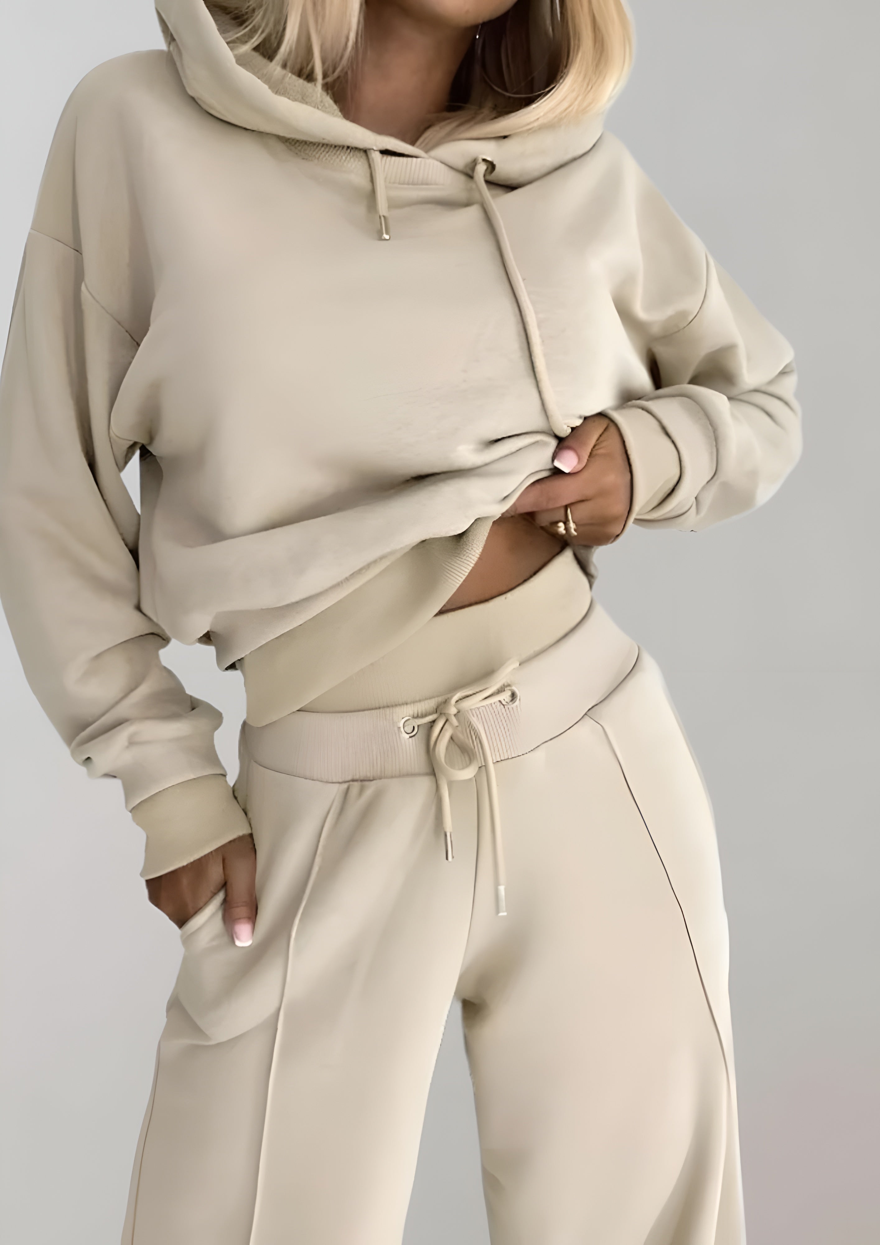 Women's Casual Hoodie Tracksuit Set - Casual Streetwear