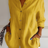 Women's Textured Long Sleeve Shirt - Casual Daily Wear