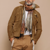 Men's Slim Fit Suede Harrington Jacket - Casual Wear