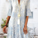 Women's Tunic Dress Sleeve - Summer Beach Wear