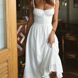 Women's Ruffle Hem Cami Midi Dress - Summer Vacation