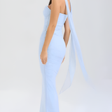 Women's Ruched Mesh Maxi Dress - Formal Evening Gown