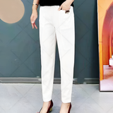 Women's High Waisted Straight Leg Trousers - Casual Workwear