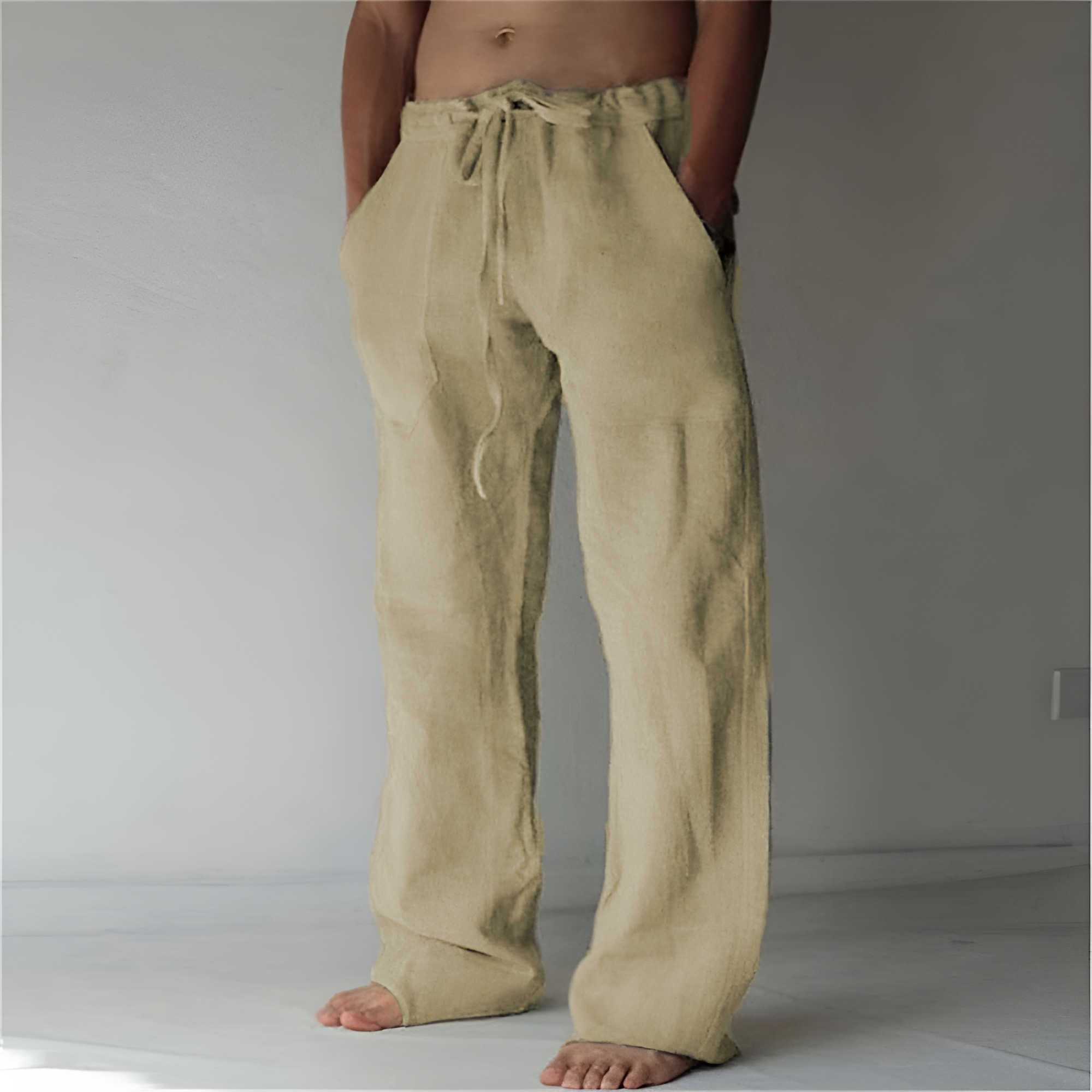 Men's Loose Fit Drawstring Trousers - Casual Beachwear