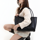 Women's Tote Bag With Handle Wrap And Interior Pockets - Office Wear