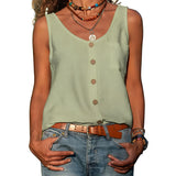 Women's Button Front Sleeveless Top - Summer Casual Wear