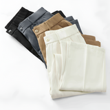 Men's Elastic Waist Pleated Trousers - Office Wear