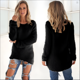 Women's Fuzzy Loose Long Sleeve Sweater - Casual Daily Wear
