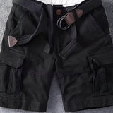 Men's Belted Cargo Shorts - Summer Casual Wear
